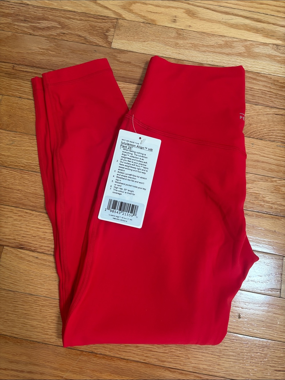 Lululemon x Peloton High Rise Align Leggings 25” Lulu Red
